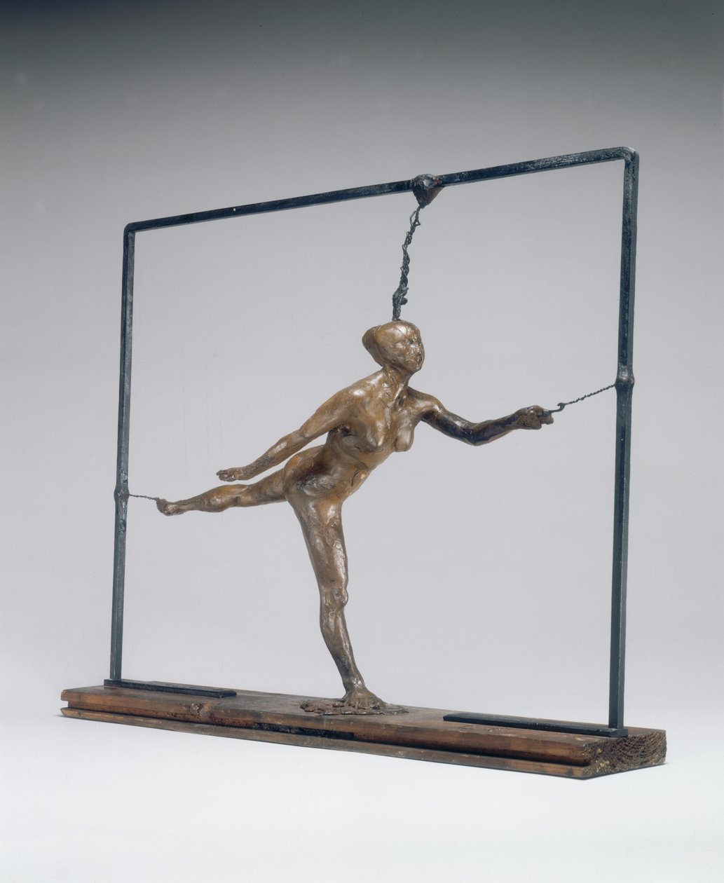 Arabesk over het rechterbeen, linkerarm voor, ca. 1885-1890 door Edgar Degas