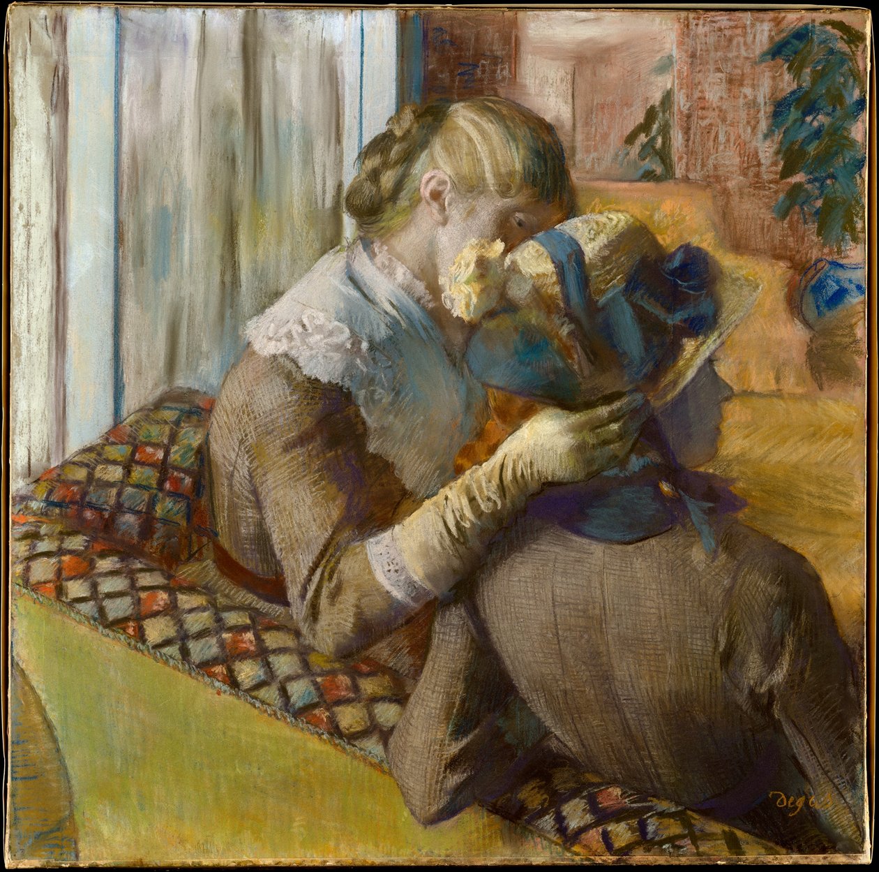 Bij de modiste door Edgar Degas