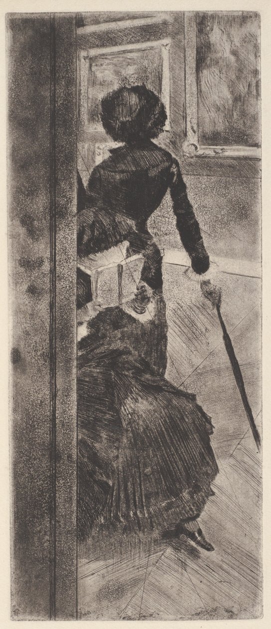 Au Louvre: La Peinture (Mary Cassatt) door Edgar Degas