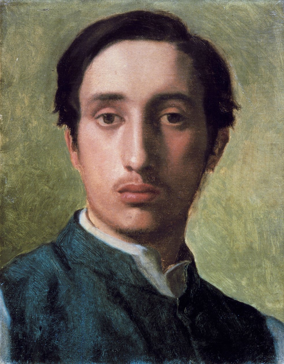 "Zelfportret" Schilderij van Edgar Degas (1834-1917) 1857 door Edgar Degas