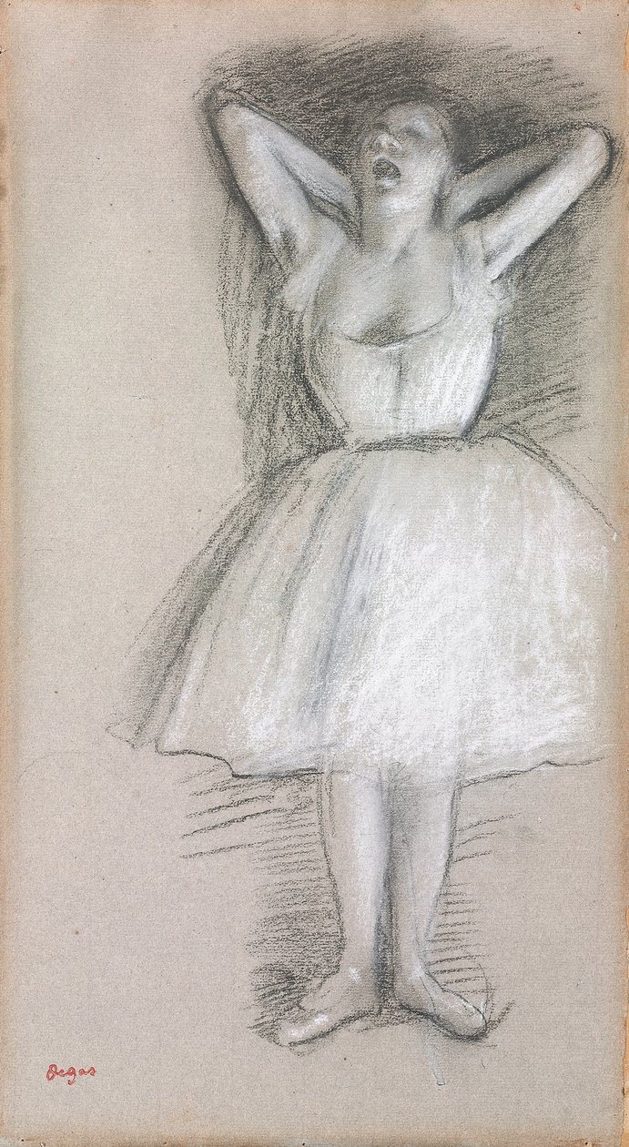 Danser, armen omhoog achter het hoofd door Edgar Degas