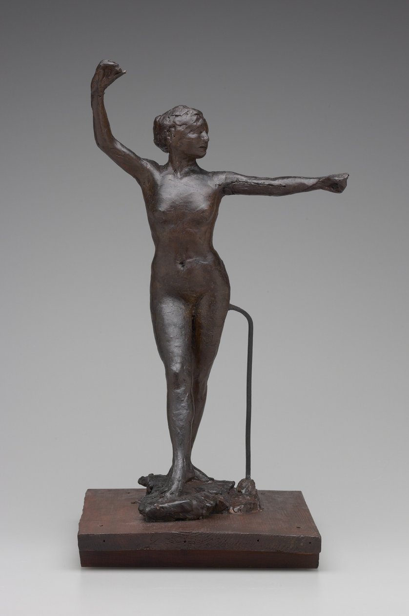 Danseres klaar om te dansen met haar rechtervoet naar voren, 1882-95 door Edgar Degas