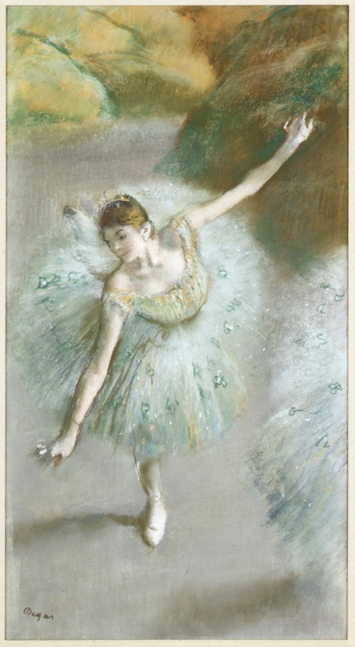 Danseres in groen door Edgar Degas