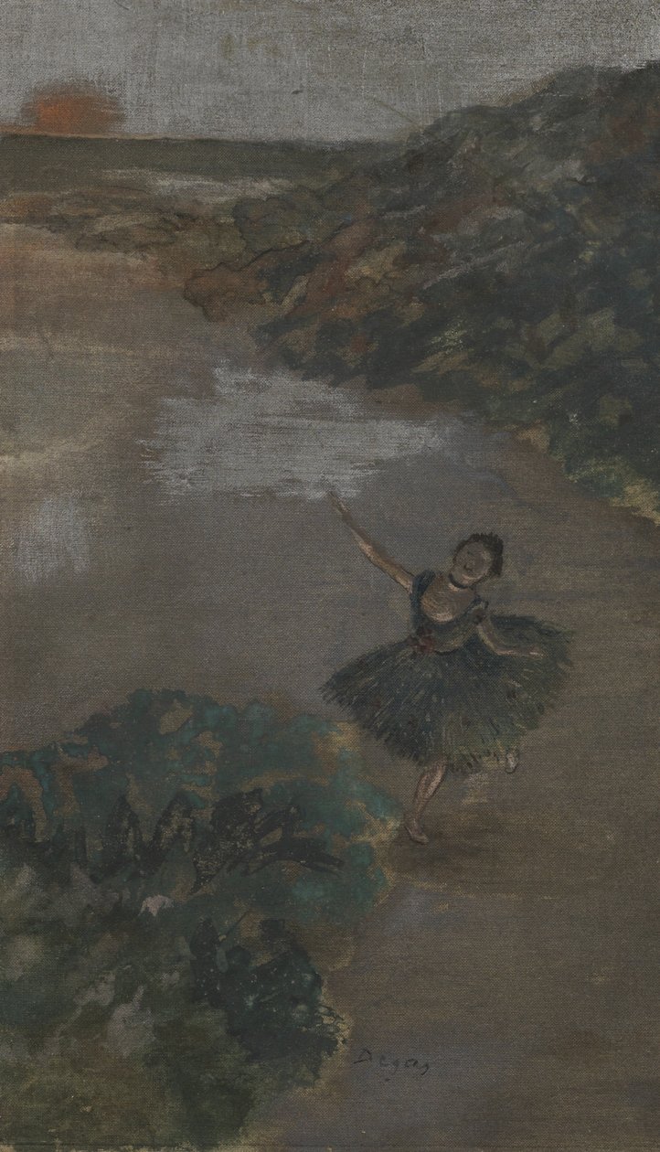 Danser op een podium, ca. 1879 door Edgar Degas