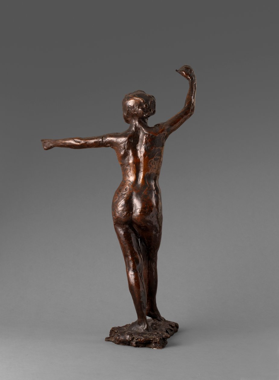 Dancer klaar om te dansen, rechtervoet naar voren, Préparation à la danse, pied droit en avant, 1895-1901 door Edgar Degas