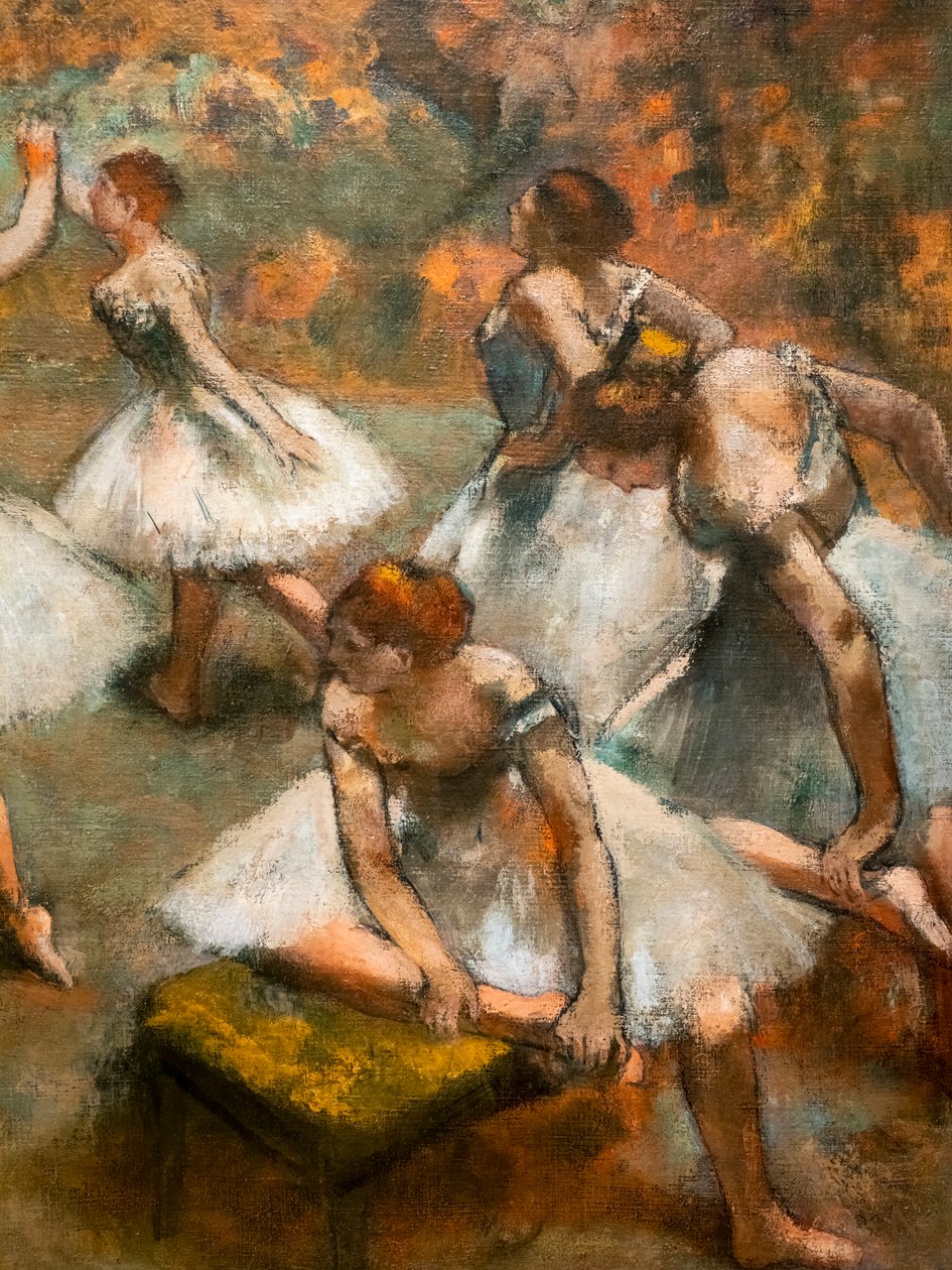 Dansers op het podium (detail) door Edgar Degas