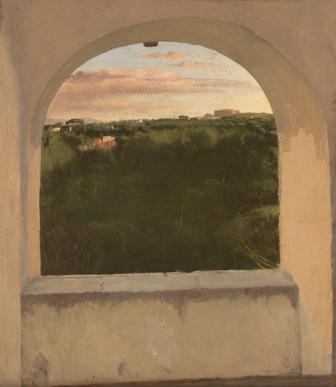 Degas - Italiaans landschap gezien door een dakraam, circa 1856-59, L 48 door Edgar Degas