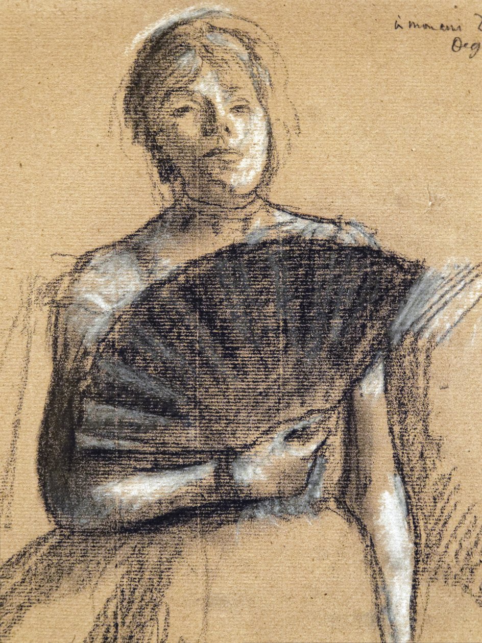 Detail danseres (circa 1876). Edgar Degas (1834-1917). Pastel en houtskool op papieren staaf. Musee des Beaux-Arts de la Ville de Paris, PeuPalais. door Edgar Degas