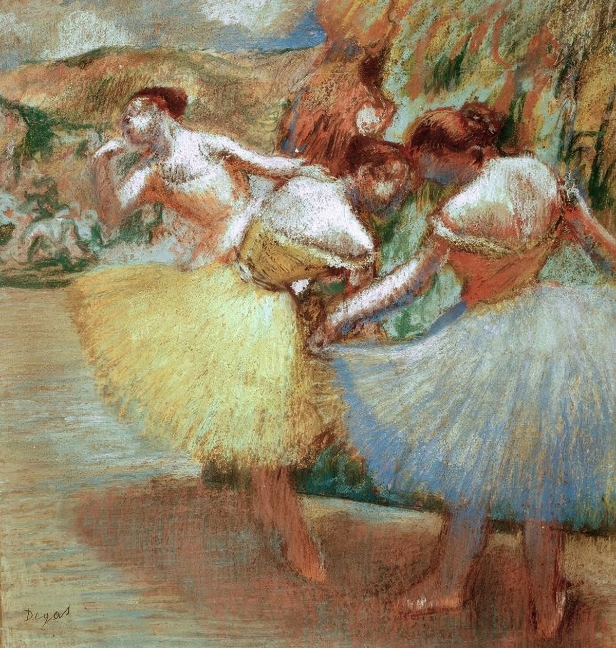 Drie danseressen door Edgar Degas