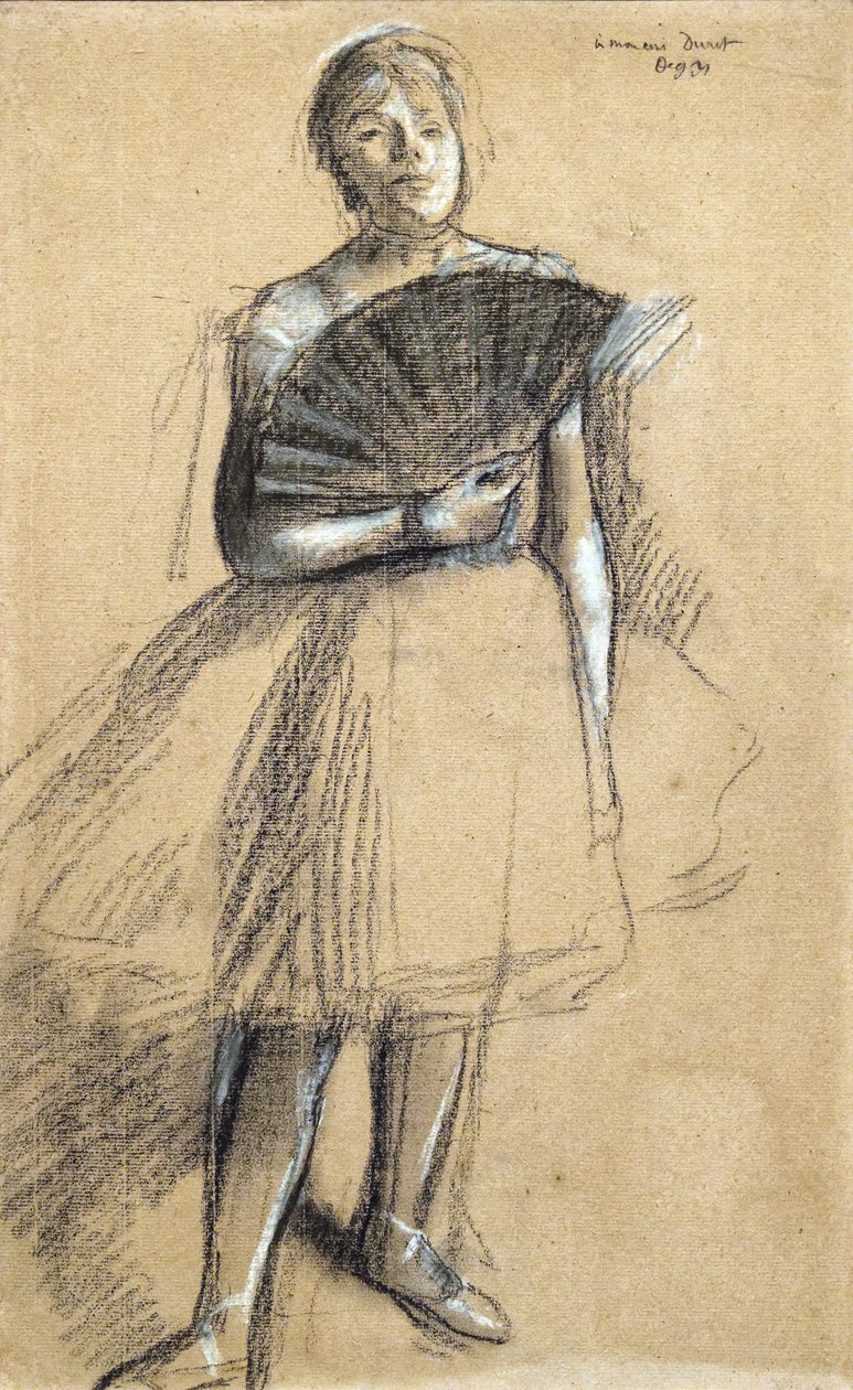 Waaierdanseres (circa 1876). Edgar Degas (1834-1917). Pastel en houtskool op papier. Musee des Beaux-Arts de la Ville de Paris, PeuPalais. door Edgar Degas