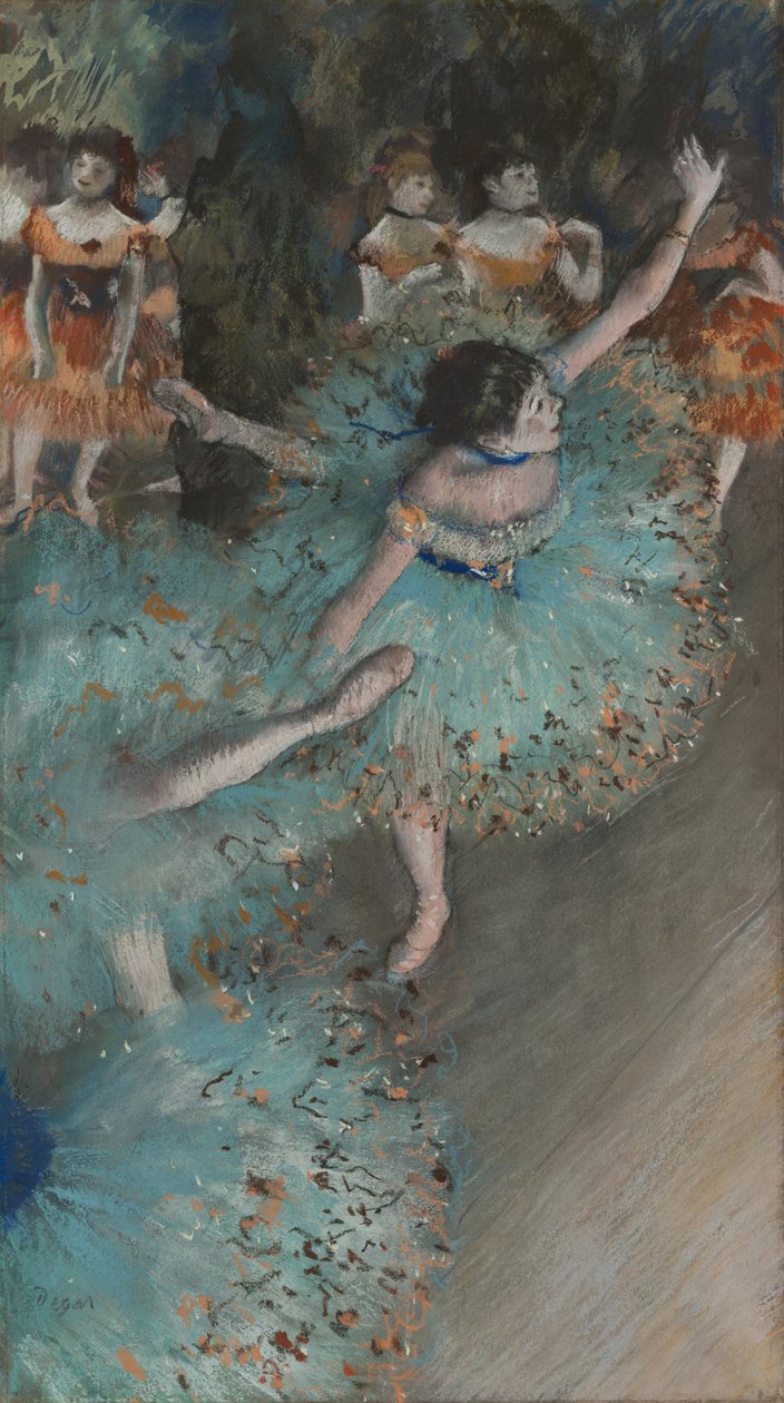 Frans: Danseuse basculant (Danseuse verte) Wuivende danseres door Edgar Degas