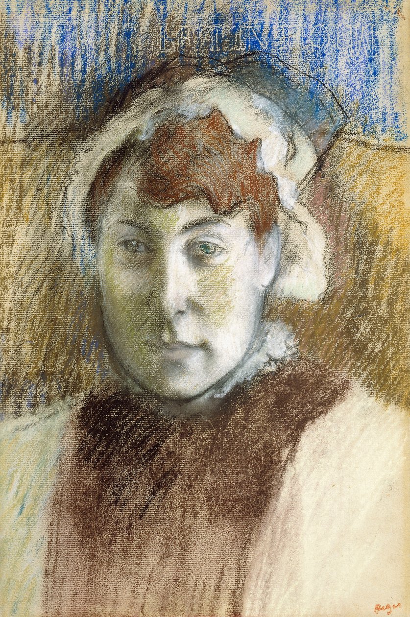 Hoofd van een vrouw door Edgar Degas