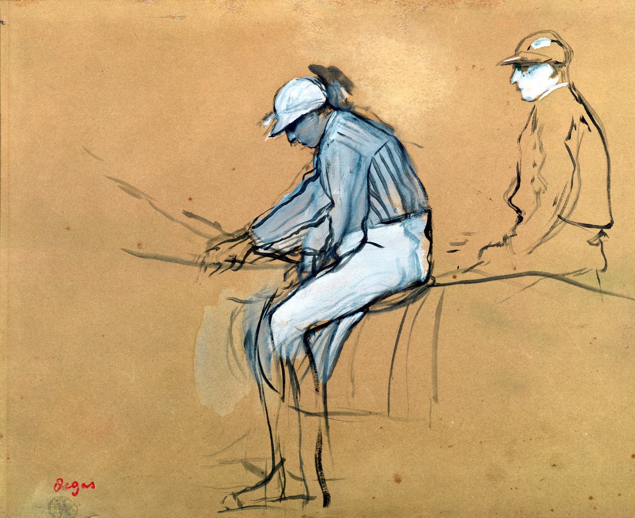 Jockeys door Edgar Degas