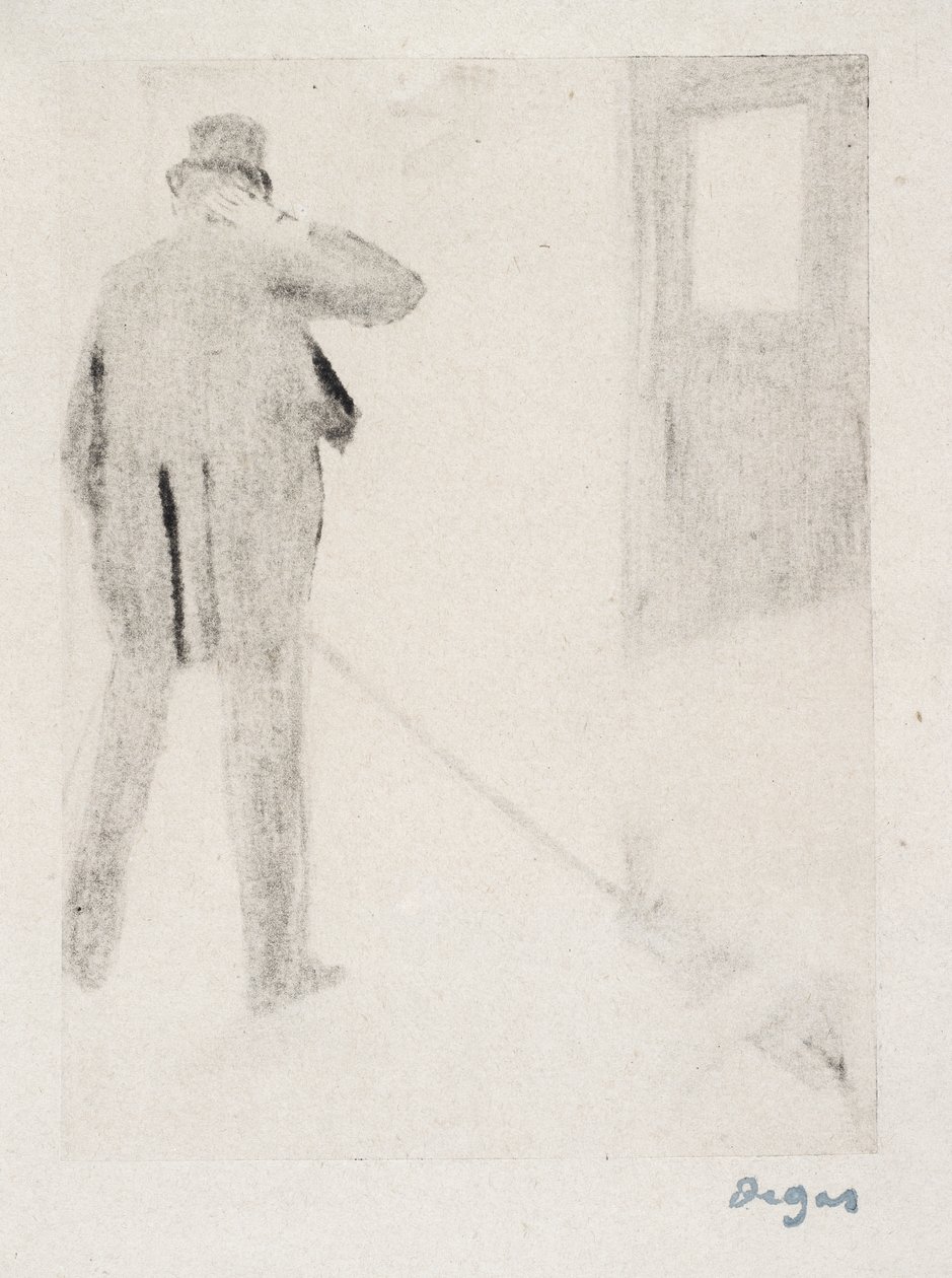 Ludovic Halévy achter de Schermen, c.1880-83 door Edgar Degas