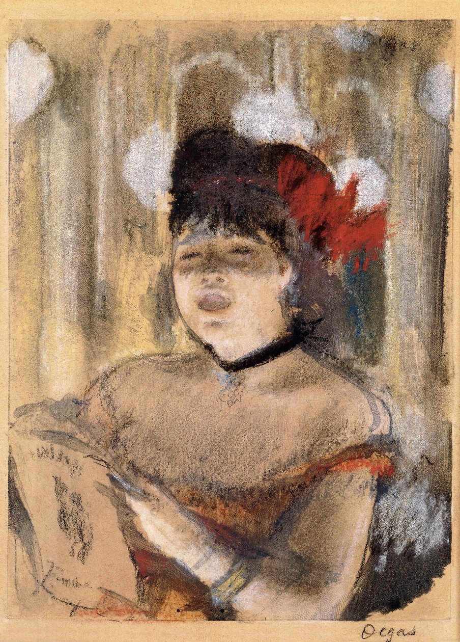 Mademoiselle Dumay, Zangeres, ca. 1879 door Edgar Degas