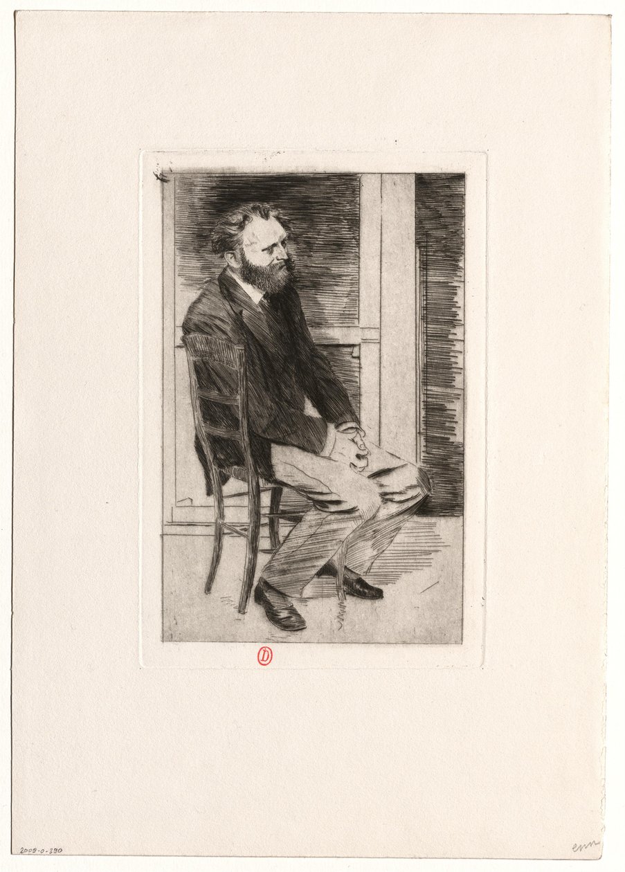 [Manet zittend, naar rechts gekeerd] door Edgar Degas