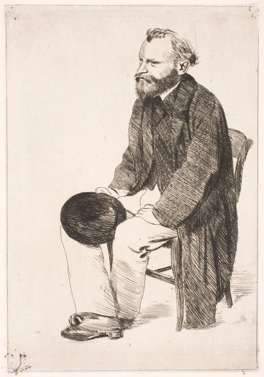 Manet, zittend. Naar links gekeerd door Edgar Degas