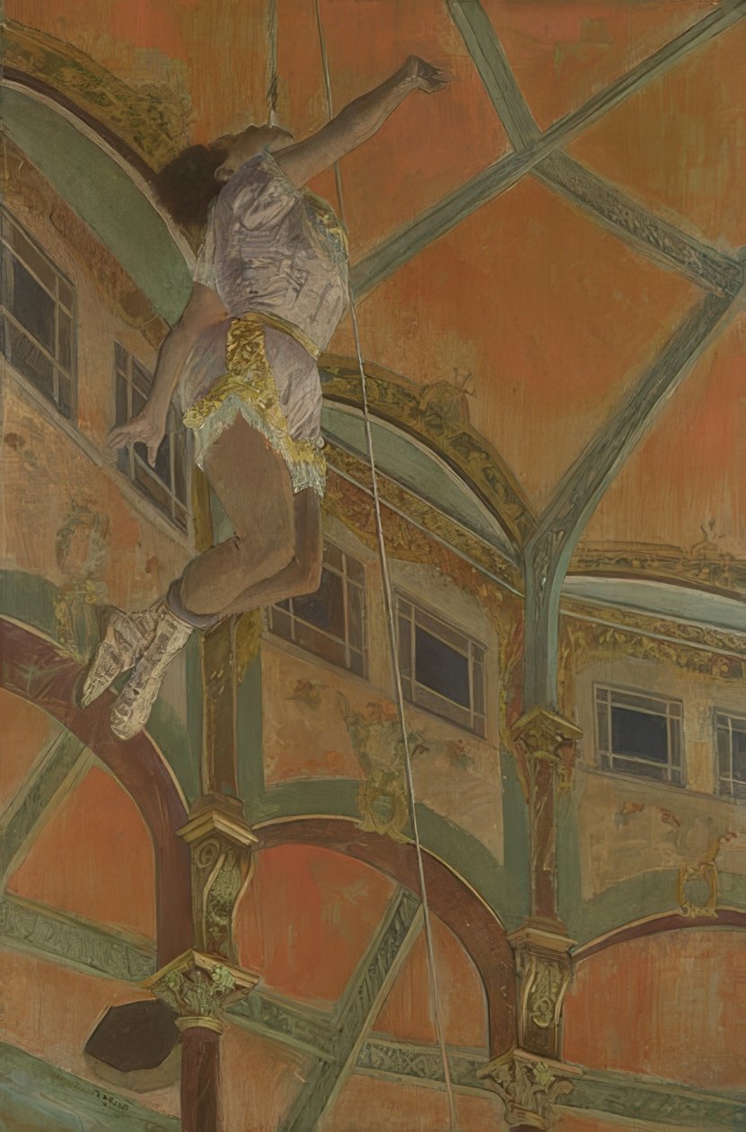 Miss La La in het Circus Fernando door Edgar Degas