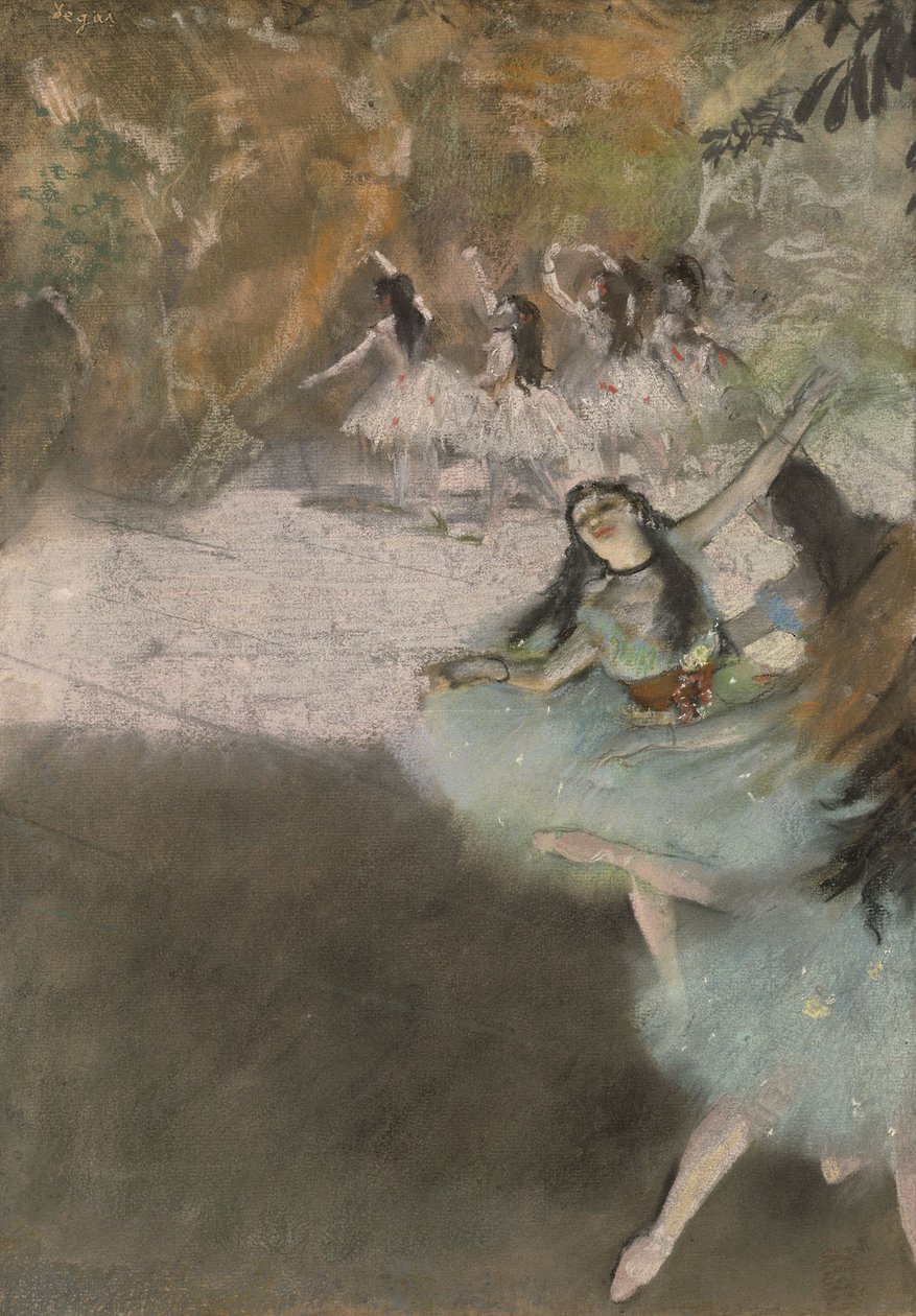 Op het podium door Edgar Degas