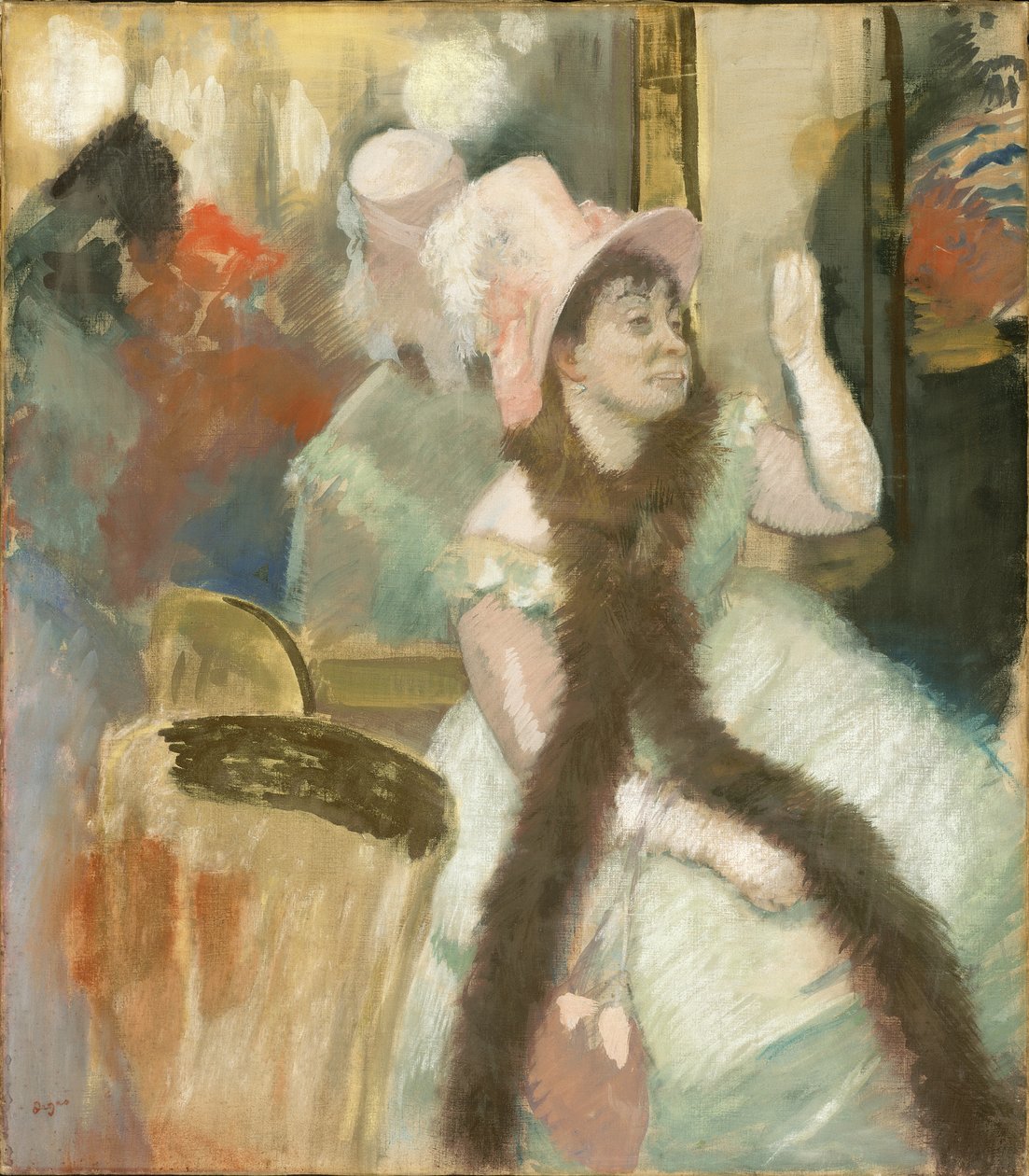 Portret na een gekostumeerd bal (Portret van Madame Dietz-Monnin) door Edgar Degas