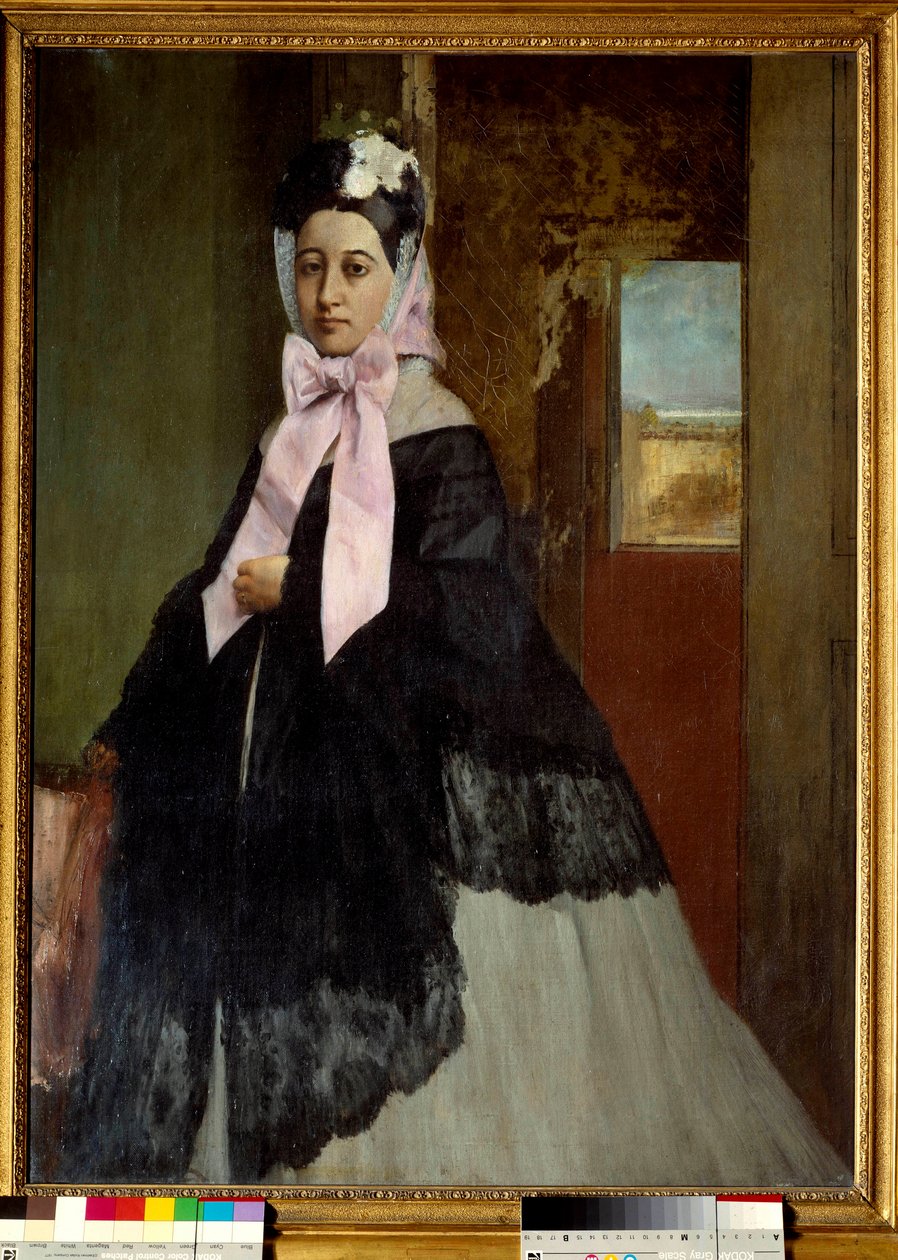Portret van Therese Degas, zus van de kunstenaar door Edgar Degas