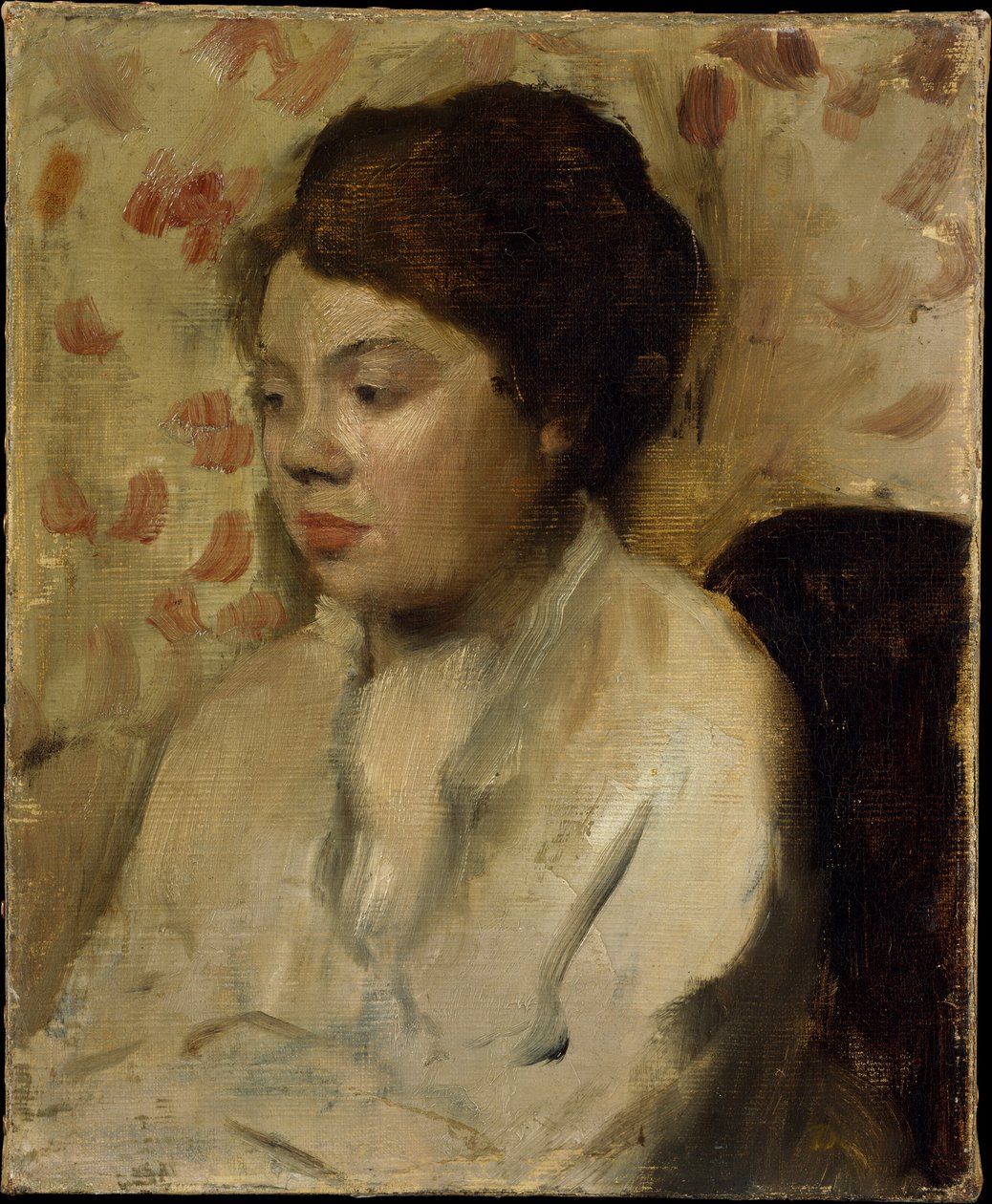 Portret van een jonge vrouw door Edgar Degas