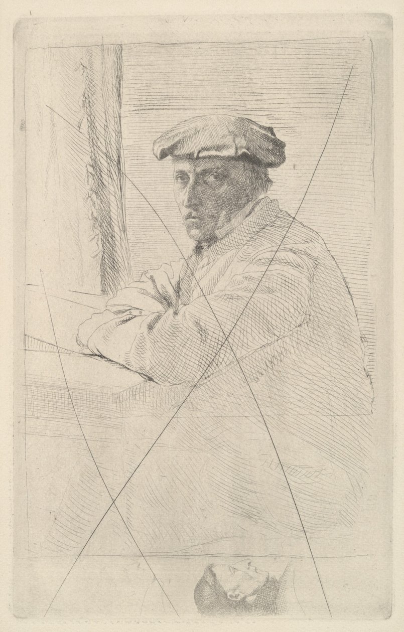 Portret van de Graveur Joseph Tourny, 1857 door Edgar Degas