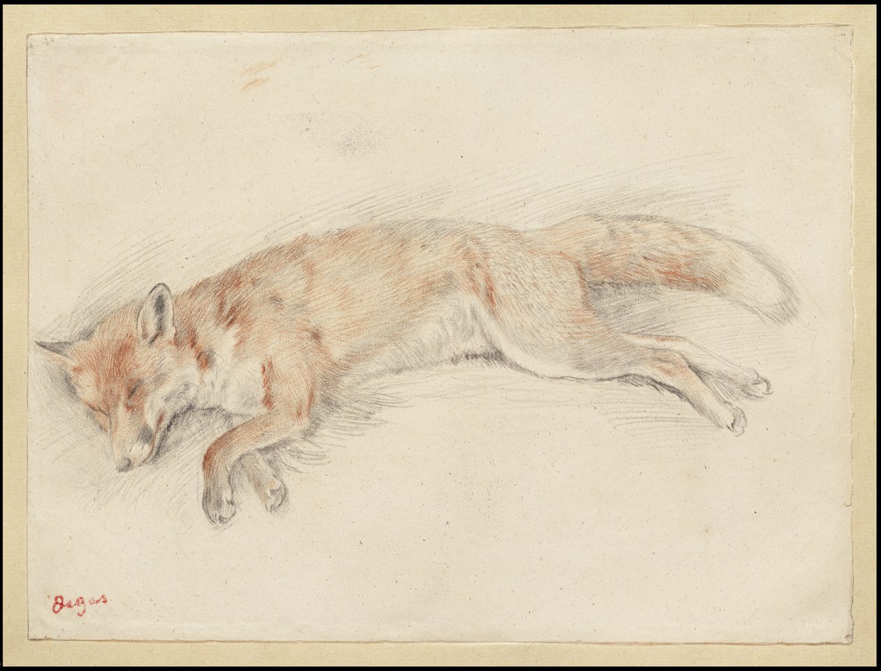 Studie voor "Dode Vos in het Bos" door Edgar Degas