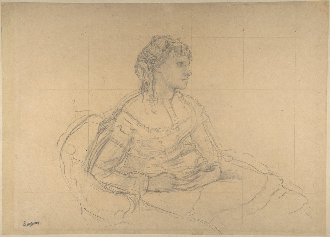 Studie voor "Madame Théodore Gobillard" (Yves Morisot) door Edgar Degas