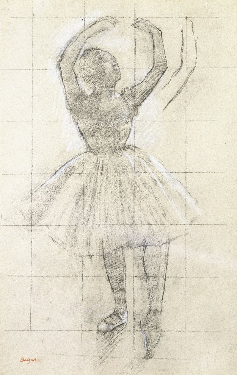 Studie voor een Danseres die Poseert, van een Foto, ca. 1874 door Edgar Degas
