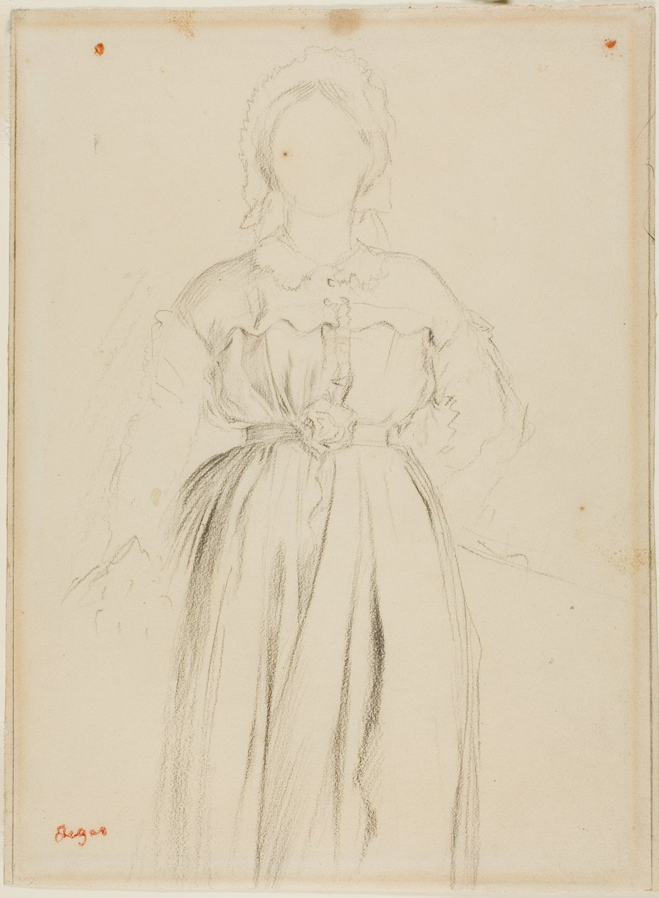 Studie voor een portret van Marguérite de Gas door Edgar Degas