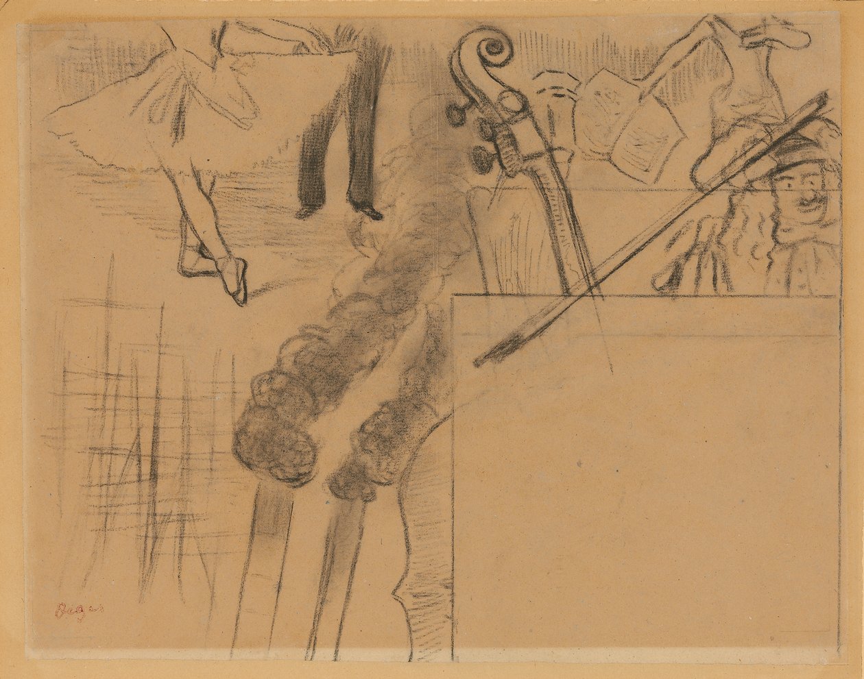 Studie voor het Programma voor de Galerie Ponsin Soiree Artistique, 15 mei 1884 door Edgar Degas