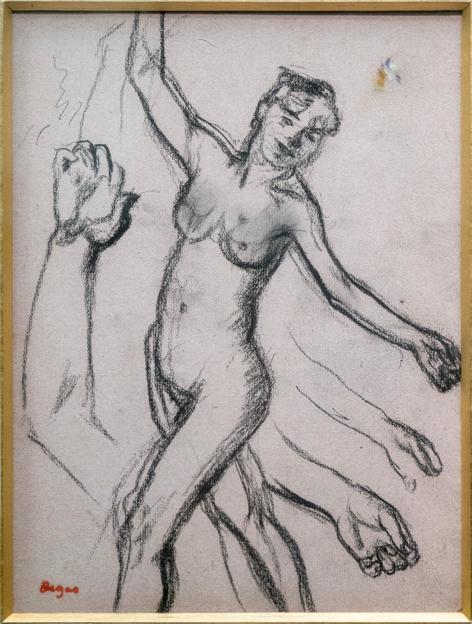 Studie van een vrouw. 1878, houtskool op papier door Edgar Degas