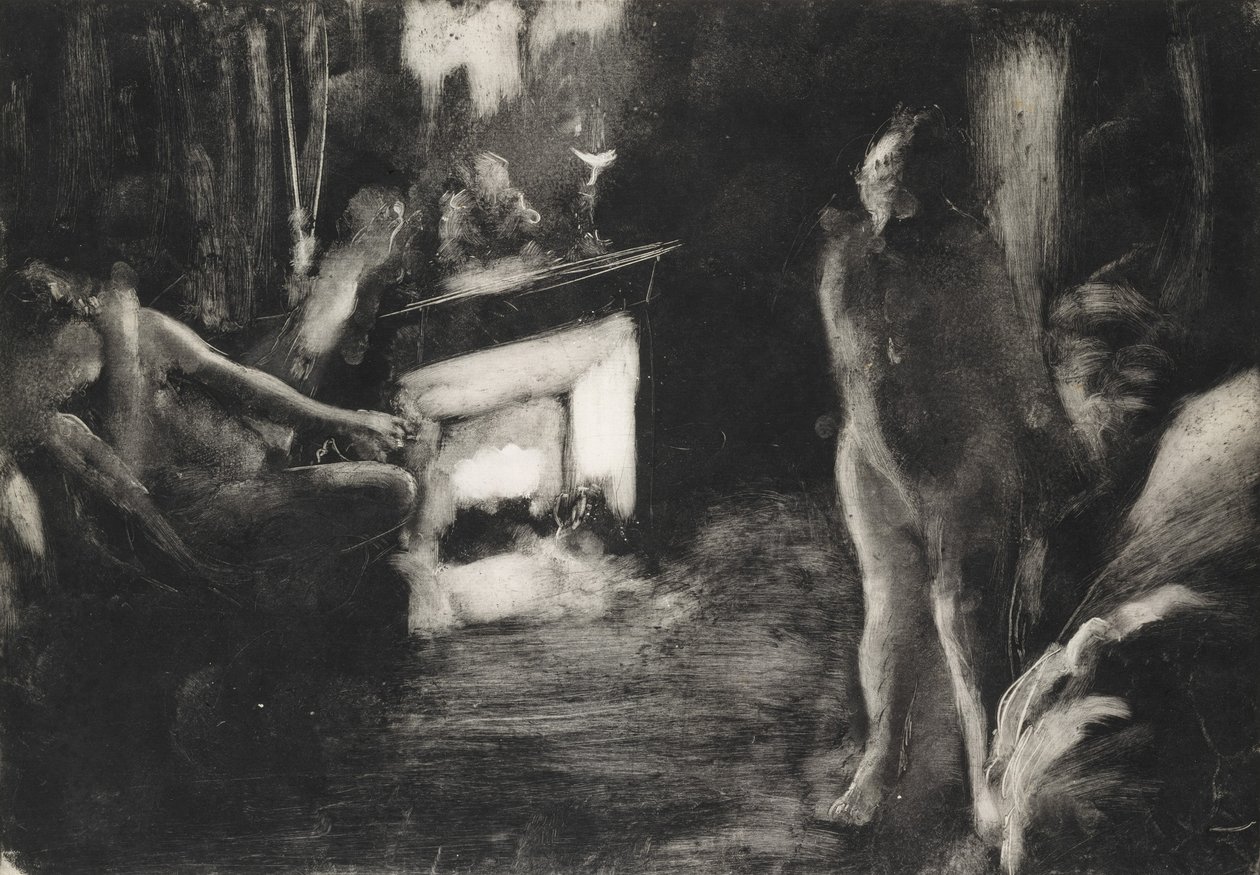 De haard, ca. 1876-77 door Edgar Degas