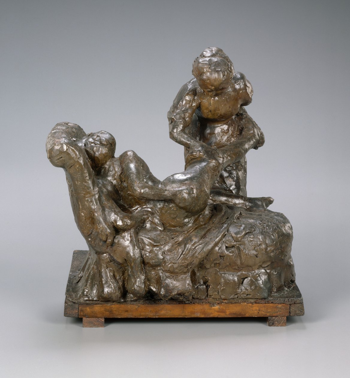 De masseuse, groep door Edgar Degas