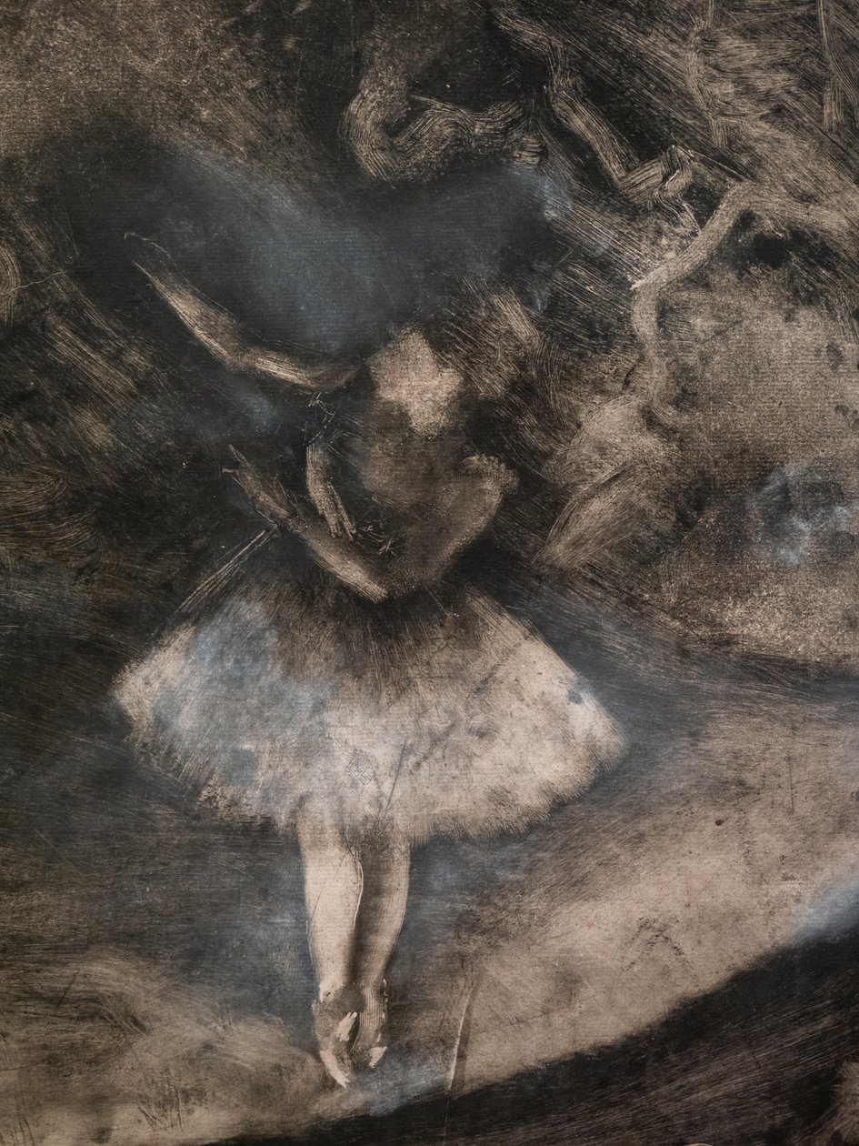 De Meester van Ballet (detail) (uitgevoerd in samenwerking met Ludovic Lepic). 1876 door Edgar Degas