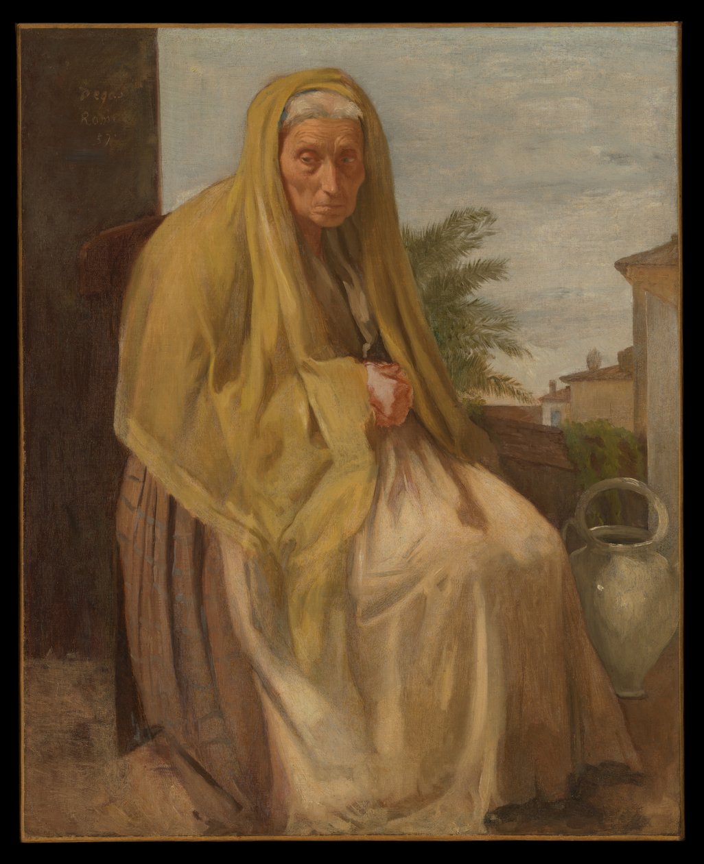 De oude Italiaanse vrouw door Edgar Degas