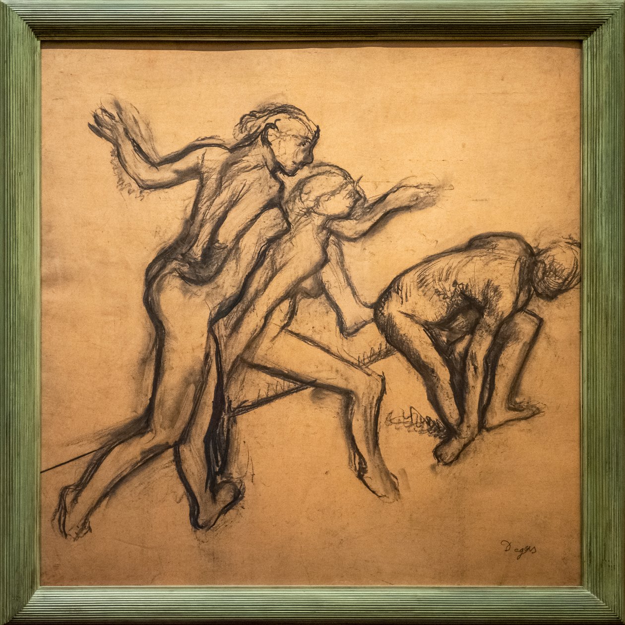 Drie naakte dansers. 1895-1900. door Edgar Degas