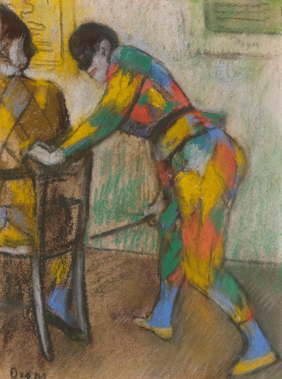 Twee harlekijnen door Edgar Degas
