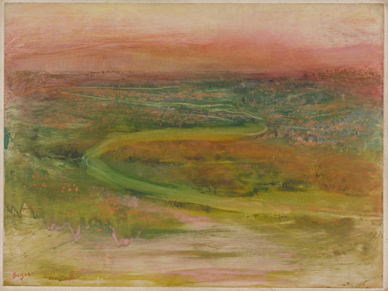Kronkelende rivier door Edgar Degas