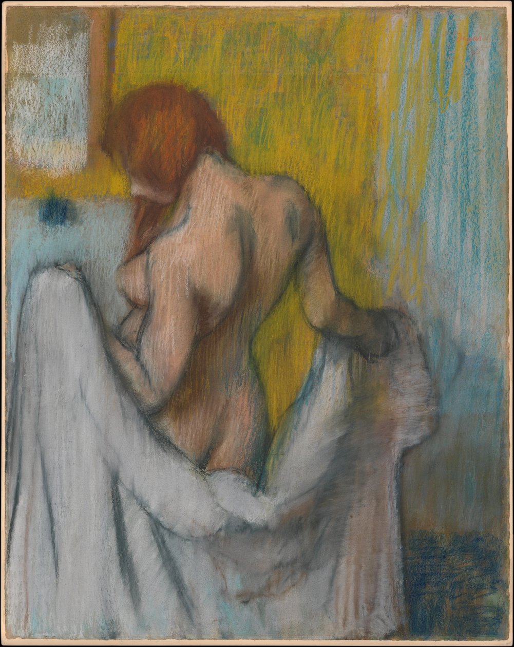 Frau mit einem Handtuch door Edgar Degas