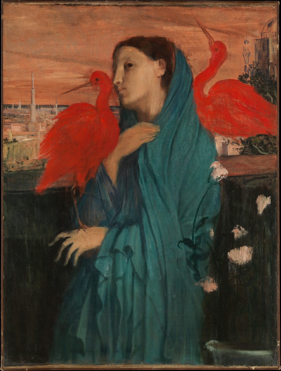 Jonge vrouw met ibis door Edgar Degas