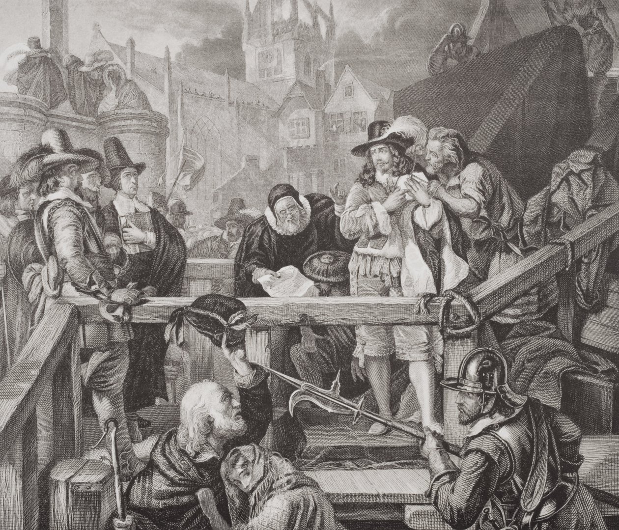 De Markies van Montrose op de executieplaats in de High Street van Edinburgh in 1650, uit 