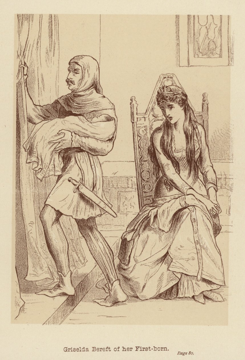 Griselda beroofd van haar eerstgeborene (litho) door Edith Scannell