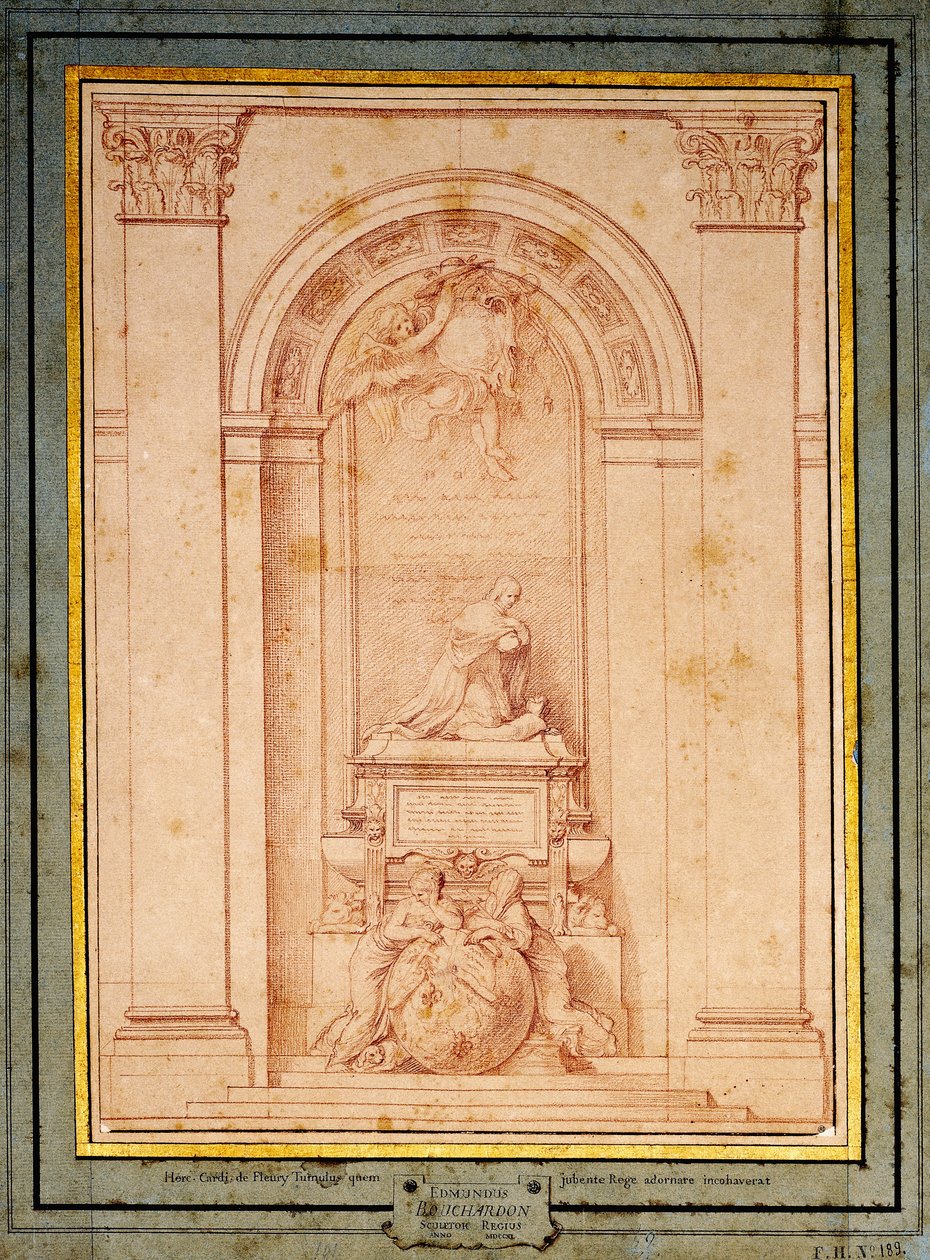 Een studie voor het grafmonument van kardinaal de Fleury door Edmé Bouchardon