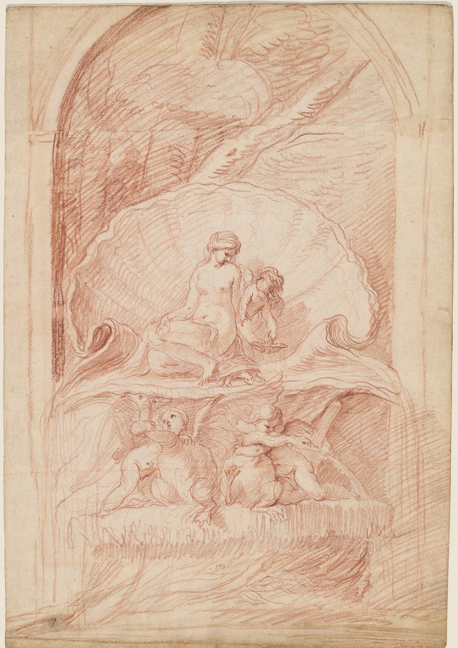 Rocaille Fontein met Venus, Amorini en Zwanen door Edmé Bouchardon