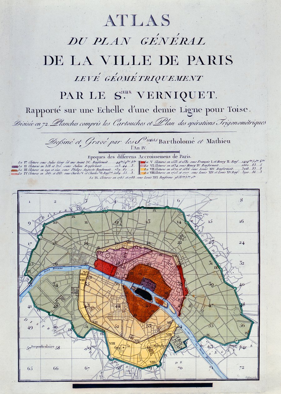 Atlas du Plan General de la Ville de Paris, 1796 door Edme Verniquet
