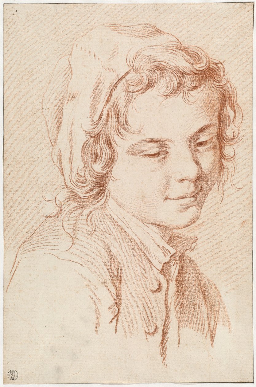 Hoofd van een jongen door Edmé Bouchardon