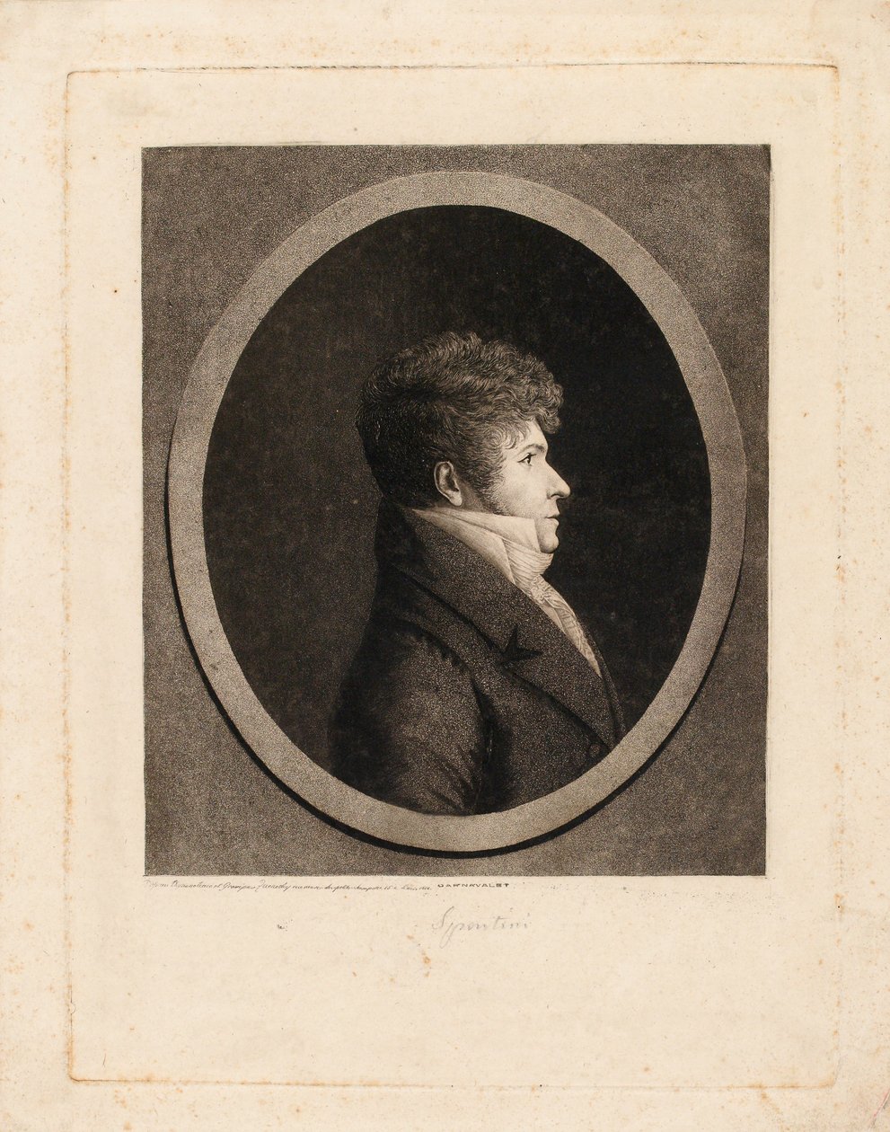 Portret van de dirigent en componist Gaspare Spontini door Edme Quenedey