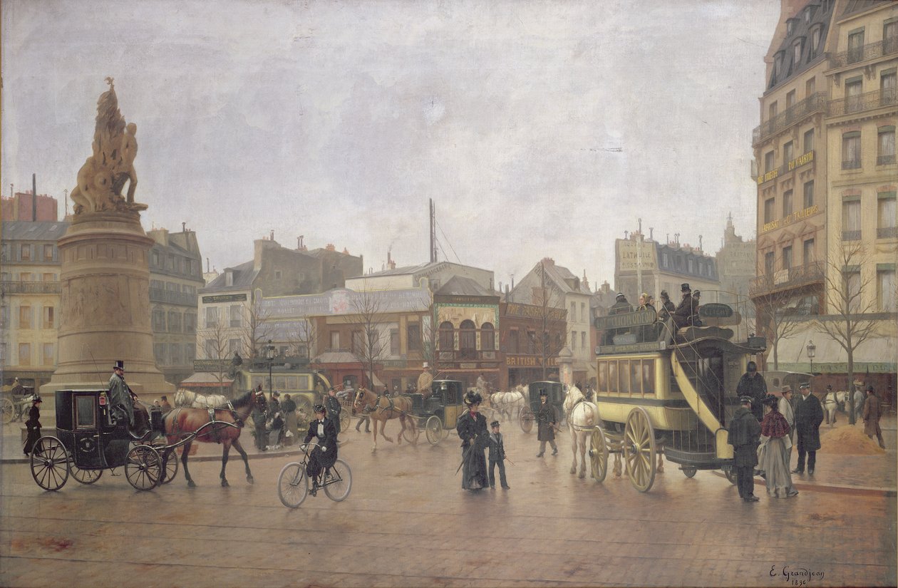 La Place Clichy, Parijs, 1896 door Edmond Georges Grandjean